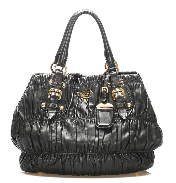 プラダ ナッパ ブラック 黒 レザー ハンドバッグ レディース PRADA 中古