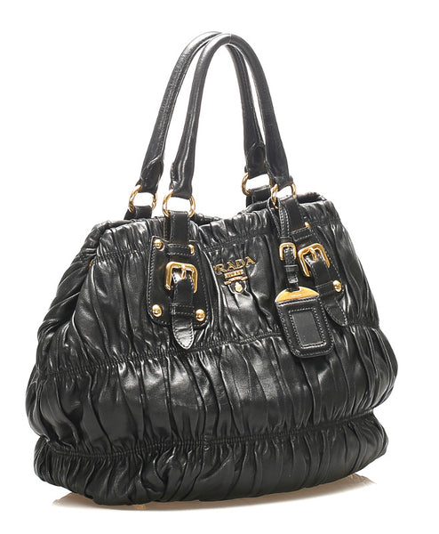 プラダ ナッパ ブラック 黒 レザー ハンドバッグ レディース PRADA 中古