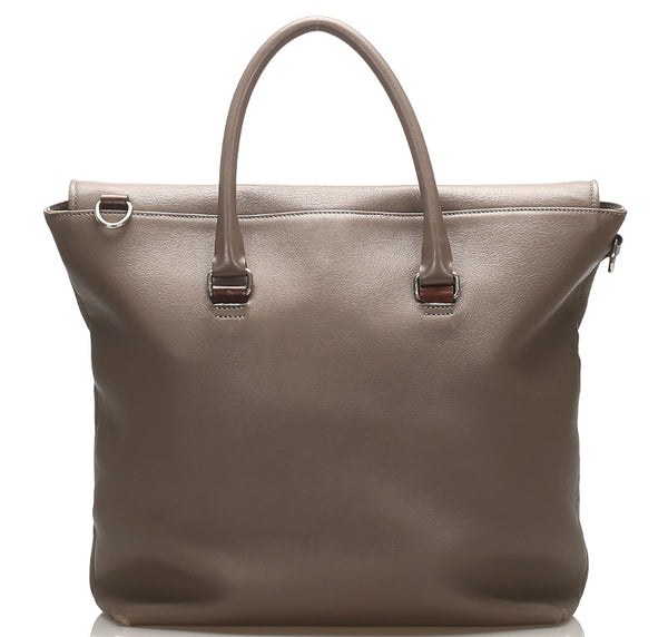 サルヴァトーレフェラガモ FJ-24 9529 グレー レザー ハンドバッグ ユニセックス Salvatore Ferragamo 中古