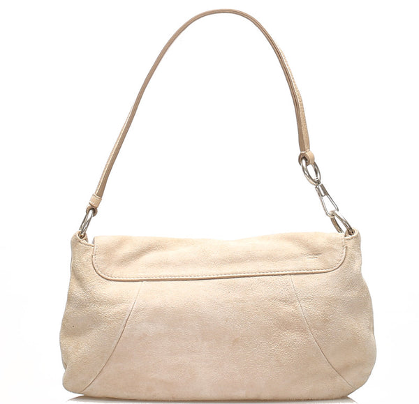 イヴ サンローラン ベージュ スウェード ショルダーバッグ レディース YVES SAINT LAURENT 中古