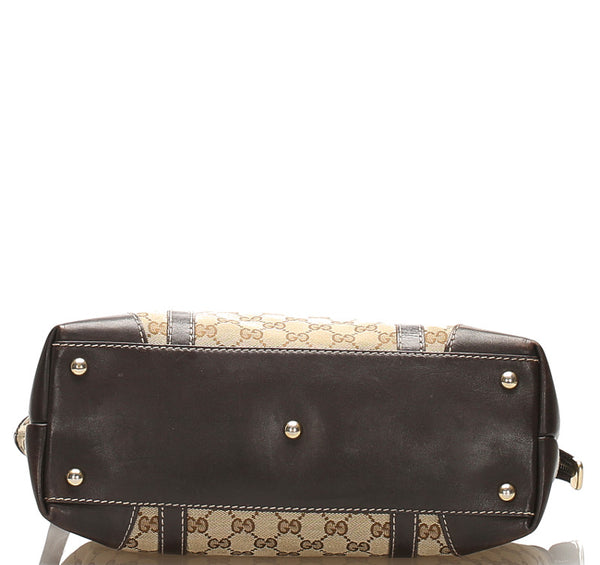 グッチ GGキャンバス 257069  ベージュ キャンバス レザー トートバッグ レディース GUCCI 中古