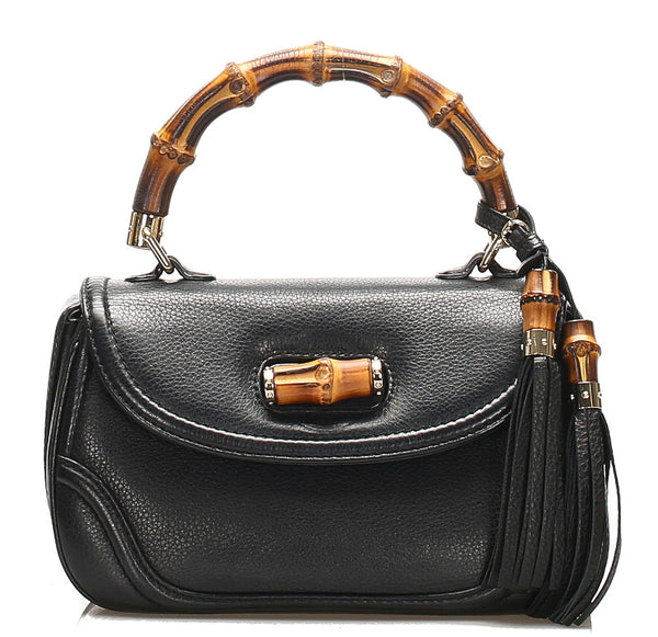 グッチ バンブー 254884 ブラック レザー ハンドバッグ ショルダーバッグ 2WAY レディース GUCCI 中古