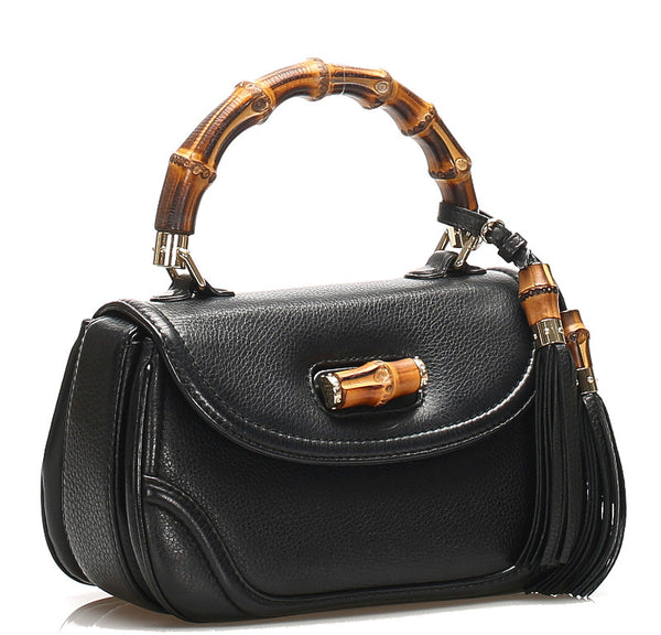 グッチ バンブー 254884 ブラック レザー ハンドバッグ ショルダーバッグ 2WAY レディース GUCCI 中古