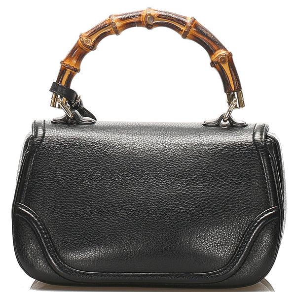 グッチ バンブー 254884 ブラック レザー ハンドバッグ ショルダーバッグ 2WAY レディース GUCCI 中古