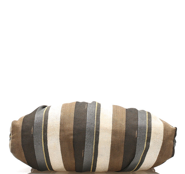 フェンディ カーキ ホワイト ブラウン キャンバス レザー ショルダーバッグ レディース FENDI 中古