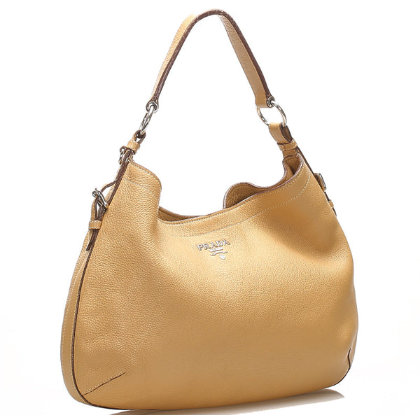 プラダ BR3349 ブラウン レザー ショルダーバッグ レディース PRADA 中古
