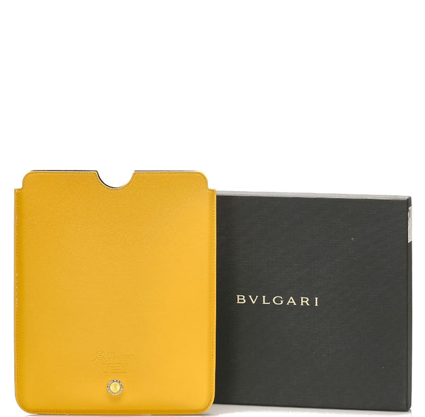 ブルガリ イエロー レザー タブレットケース ユニセックス BVLGARI 中古