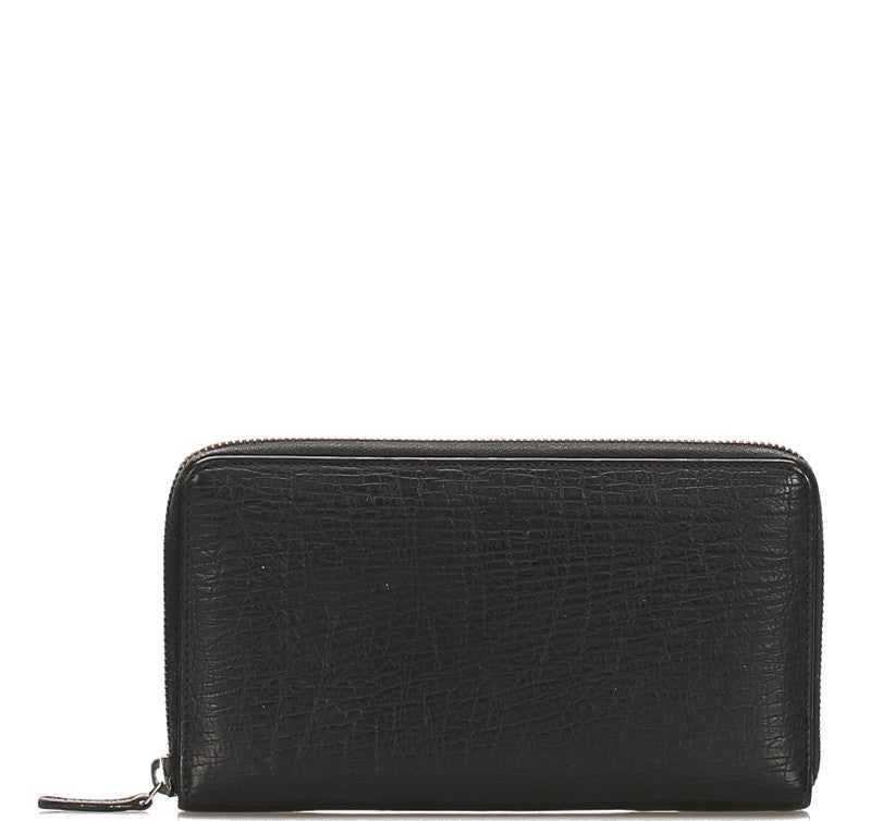 グッチ 146212  ブラック レザー ラウンドファスナー 長財布 メンズ GUCCI 中古