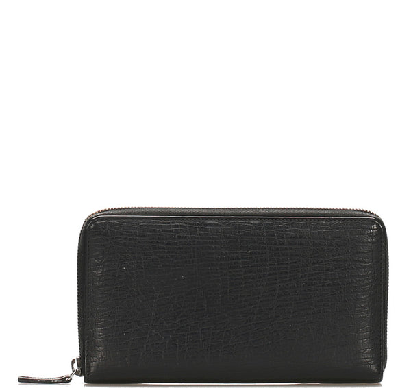 グッチ 146212  ブラック レザー ラウンドファスナー 長財布 メンズ GUCCI 中古