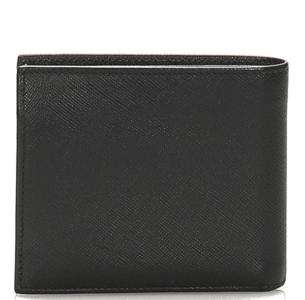 プラダ 2MO738 ブラック  サフィアーノ 二つ折り財布 メンズ PRADA 中古