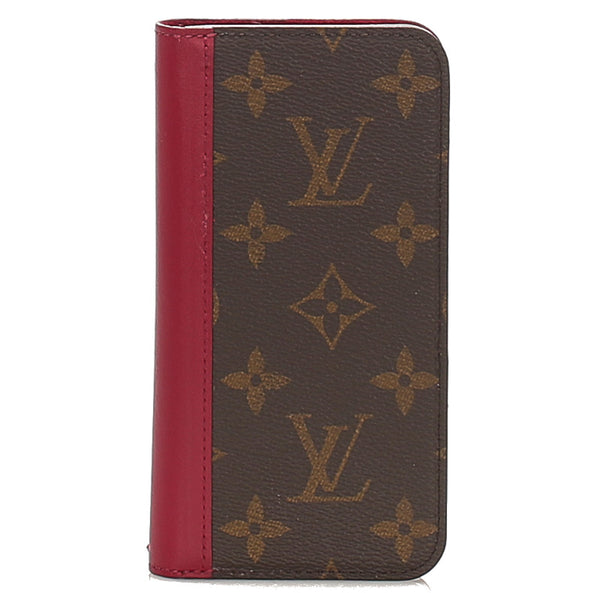ルイ ヴィトン モノグラム M68685 ブラウン ピンク PVC レザー iphoneXケース レディース LOUIS VUITTON 中古