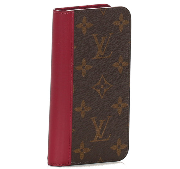 ルイ ヴィトン モノグラム M68685 ブラウン ピンク PVC レザー iphoneXケース レディース LOUIS VUITTON 中古