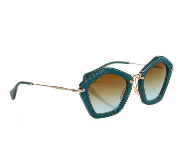 ミュウミュウ グリーン プラスチック サングラス レディース MIUMIU 中古