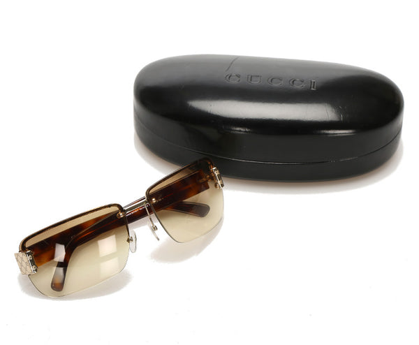 グッチ ブラウン プラスチック サングラス ユニセックス GUCCI 中古