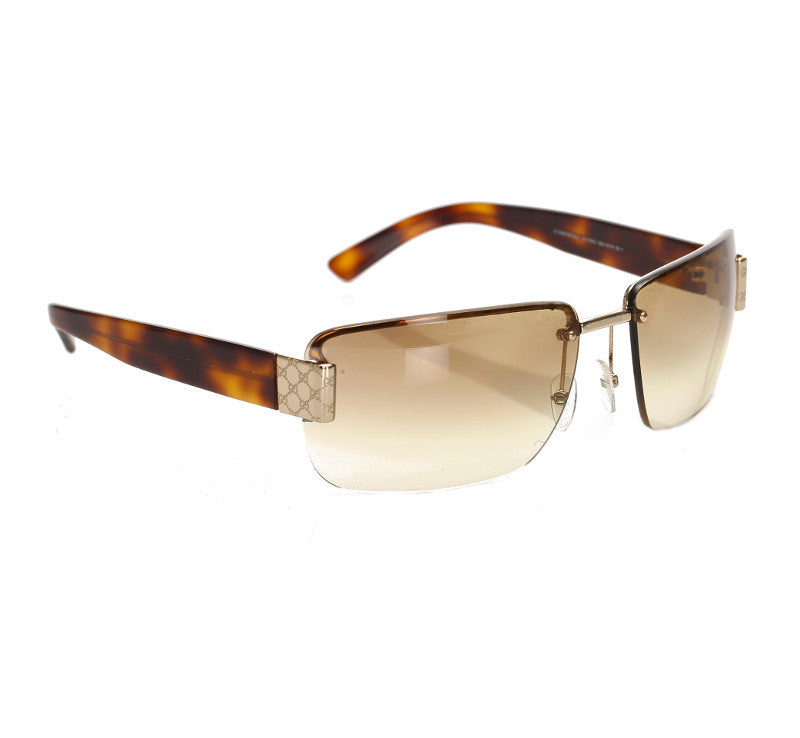 グッチ ブラウン プラスチック サングラス ユニセックス GUCCI 中古