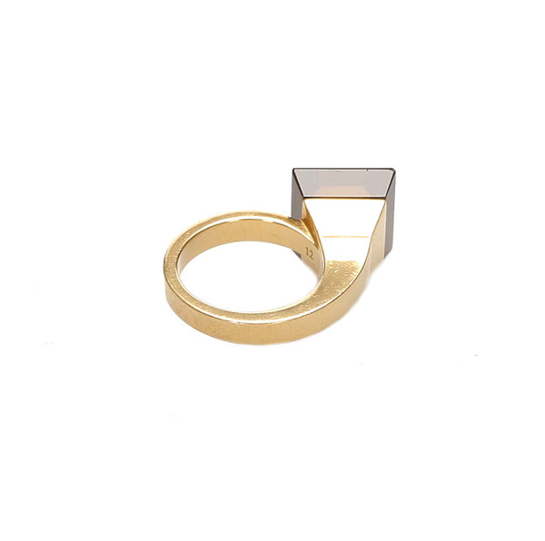 グッチ ゴールド ブラウン K18YG イエローゴールド 750 リング 指輪 レディース GUCCI 12号 中古