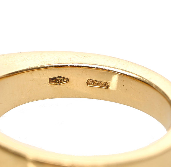 グッチ ゴールド ブラウン K18YG イエローゴールド 750 リング 指輪 レディース GUCCI 12号 中古