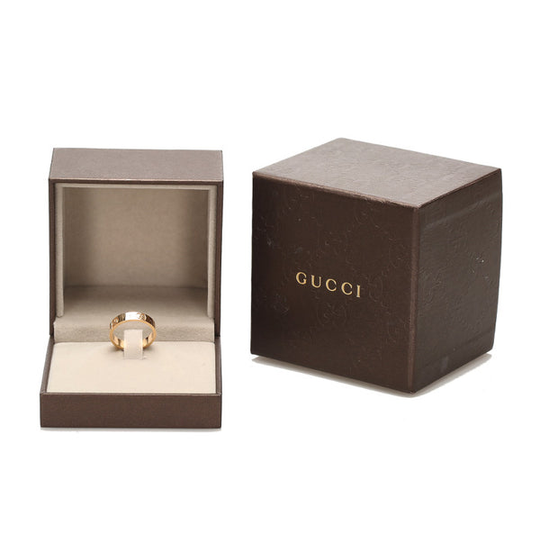 グッチ ゴールド K18YG イエローゴールド 750 GGアイコンスィンバンド リング 指輪 レディース GUCCI 10号 中古