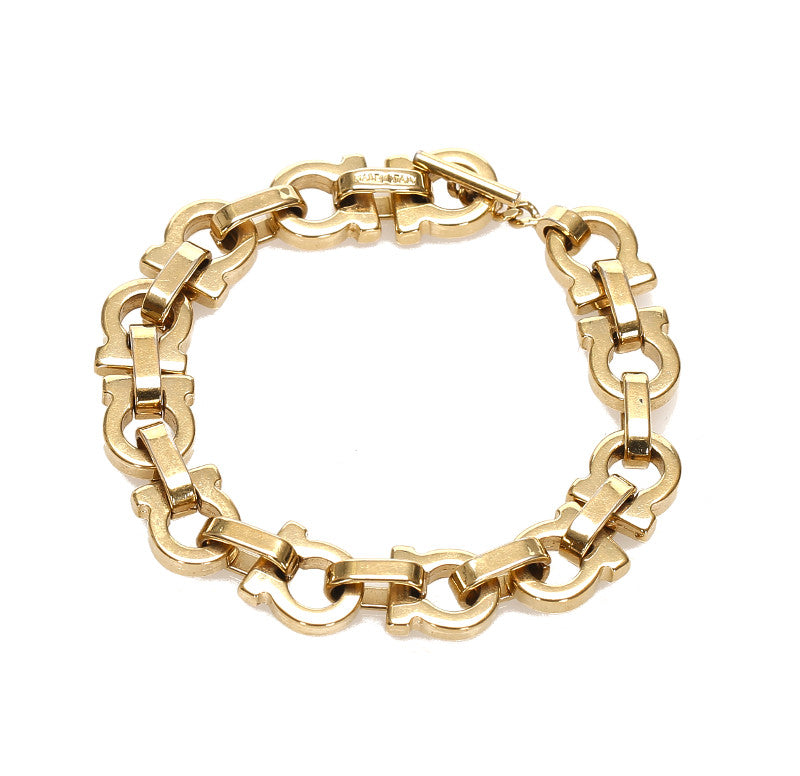 サルヴァトーレフェラガモ ゴールド メッキ ガンチーニ ブレスレット レディース Salvatore Ferragamo 中古