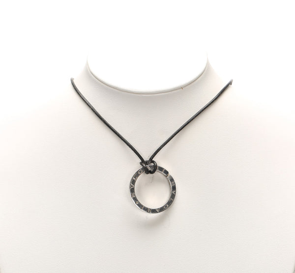 ブルガリ シルバー レザー メタル キーホルダー ユニセックス BVLGARI 中古