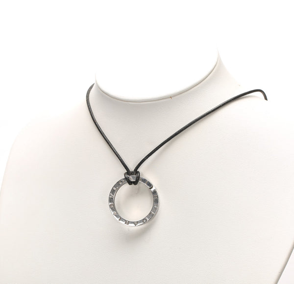 ブルガリ シルバー レザー メタル キーホルダー ユニセックス BVLGARI 中古