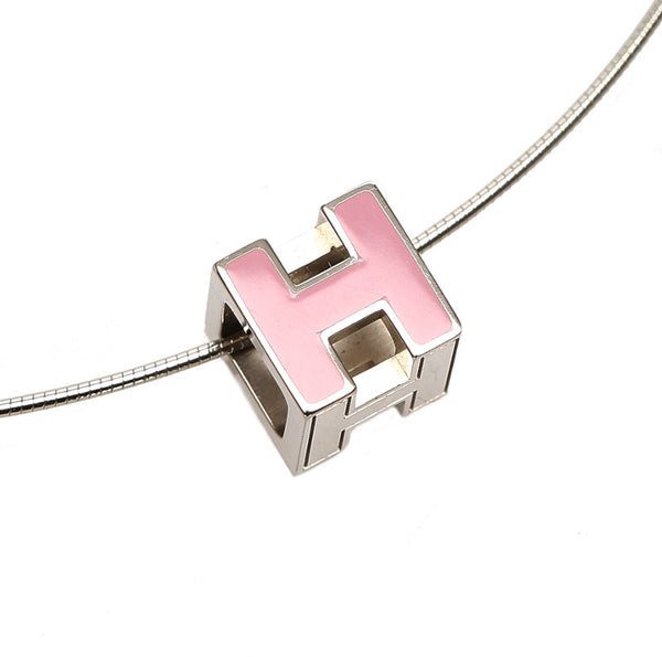 エルメス シルバー ピンク メタル カージュドアッシュ ネックレス レディース HERMES 中古