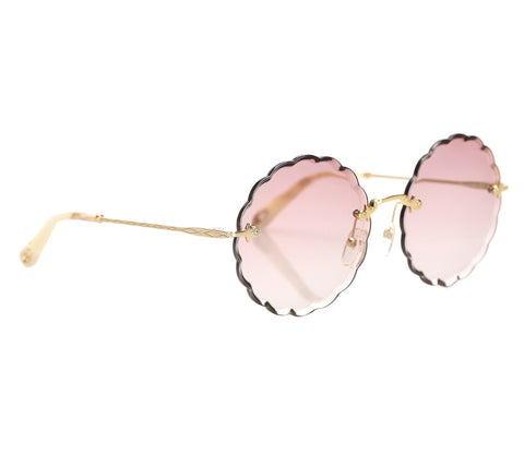 クロエ ゴールド ホワイト メッキ サングラス レディース Chloe 中古