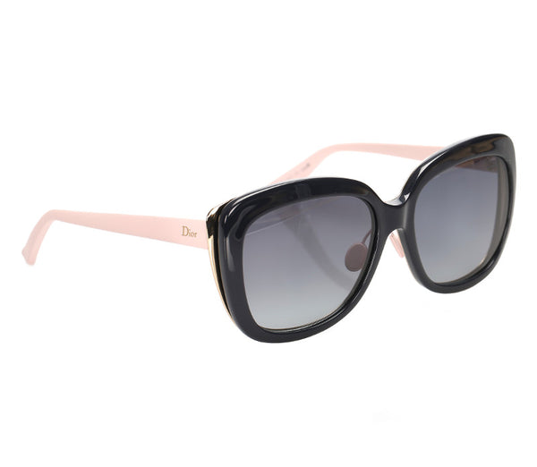 クリスチャンディオール ネイビー ピンク プラスチック サングラス レディース Christian Dior 中古