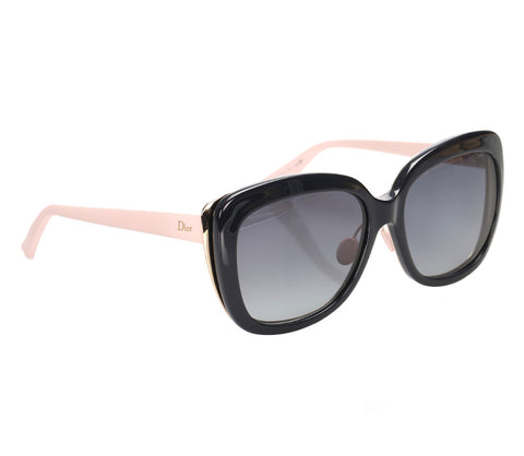 クリスチャンディオール ネイビー ピンク プラスチック サングラス レディース Christian Dior 中古