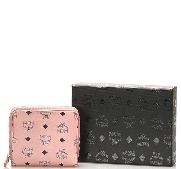 エム シー エム ピンク レザー 長財布 レディース MCM 中古