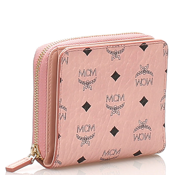 エム シー エム ピンク レザー 長財布 レディース MCM 中古