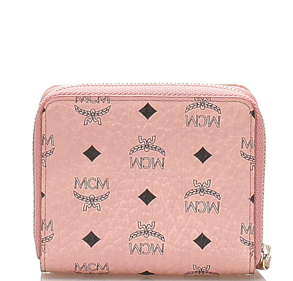 エム シー エム ピンク レザー 長財布 レディース MCM 中古