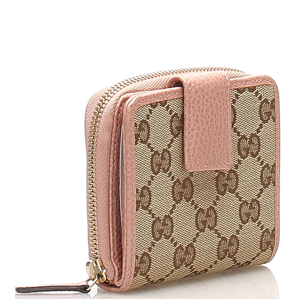 グッチ GGキャンバス 346056 ベージュ キャンバス 長財布 レディース GUCCI 中古