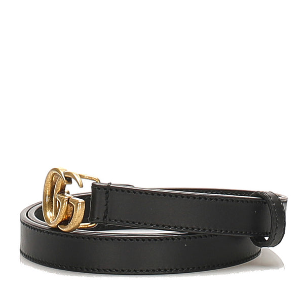 グッチ GGマーモント 409417 ブラック レザー ベルト レディース GUCCI 中古