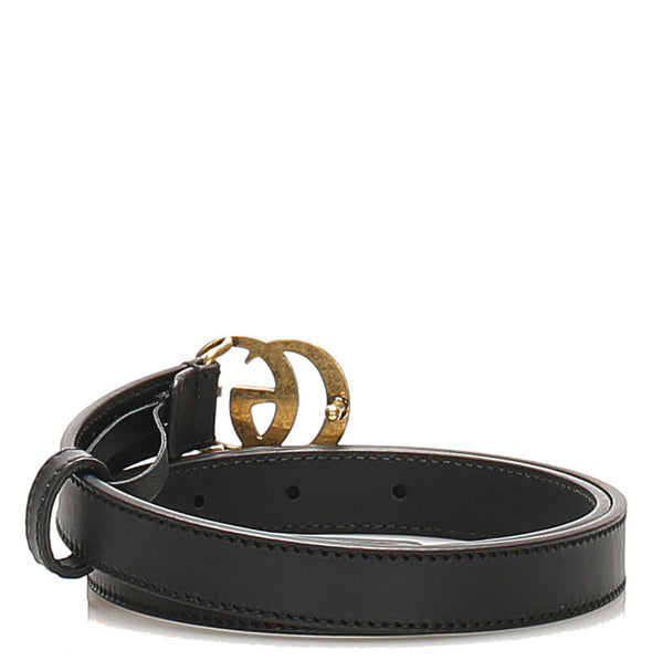 グッチ GGマーモント 409417 ブラック レザー ベルト レディース GUCCI 中古