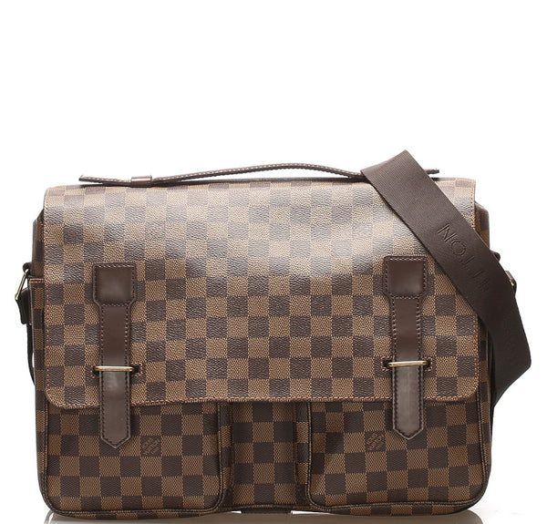 ルイ ヴィトン ダミエ ブロードウェイ  N42270 ブラウン PVC レザー 斜め掛け ショルダーバッグ ユニセックス LOUIS VUITTON 中古
