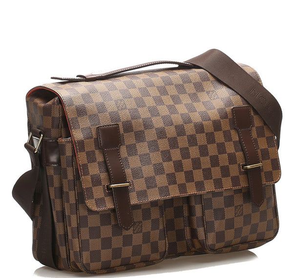 ルイ ヴィトン ダミエ ブロードウェイ  N42270 ブラウン PVC レザー 斜め掛け ショルダーバッグ ユニセックス LOUIS VUITTON 中古