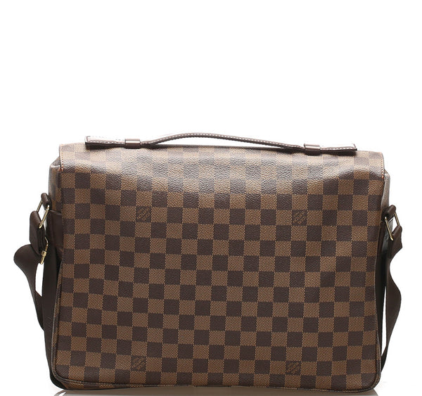 ルイ ヴィトン ダミエ ブロードウェイ  N42270 ブラウン PVC レザー 斜め掛け ショルダーバッグ ユニセックス LOUIS VUITTON 中古