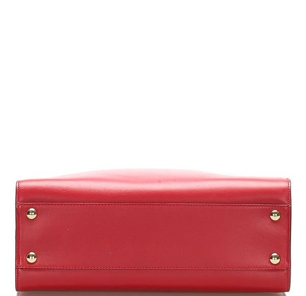 サルヴァトーレフェラガモ ガンチーニ AU-21 / D658 レッド レザー ハンドバッグ レディース Salvatore Ferragamo 中古