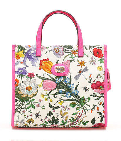 グッチ フローラ ネオン 550141 ピンク　マルチ キャンバス レザー ハンドバッグ ショルダーバッグ 2WAY レディース GUCCI 中古
