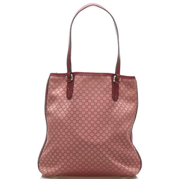 セリーヌ マカダム ピンク レザー ハンドバッグ レディース CELINE 中古