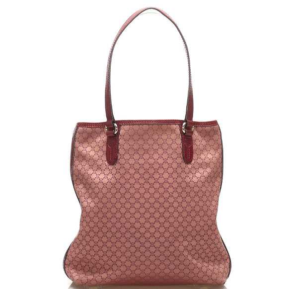 セリーヌ マカダム ピンク レザー ハンドバッグ レディース CELINE 中古