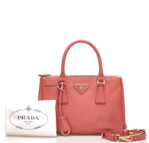 プラダ ピンク サフィアーノ ハンドバッグ レディース PRADA 中古