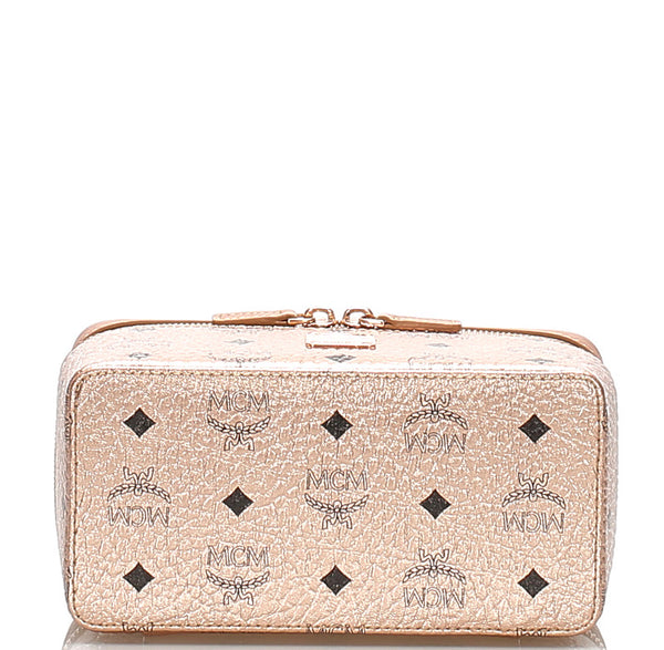 エム シー エム メタリック ピンク レザー ハンドバッグ レディース MCM 中古
