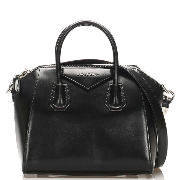 ジバンシー アンティゴナ ブラック レザー ハンドバッグ レディース Givenchy 中古