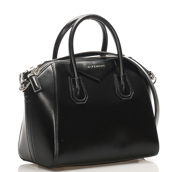 ジバンシー アンティゴナ ブラック レザー ハンドバッグ レディース Givenchy 中古