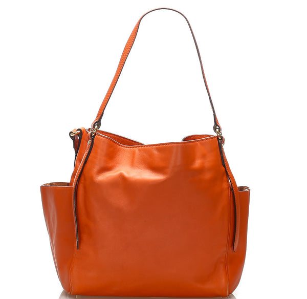 バーバリー オレンジ レザー ハンドバッグ レディース BURBERRY 中古