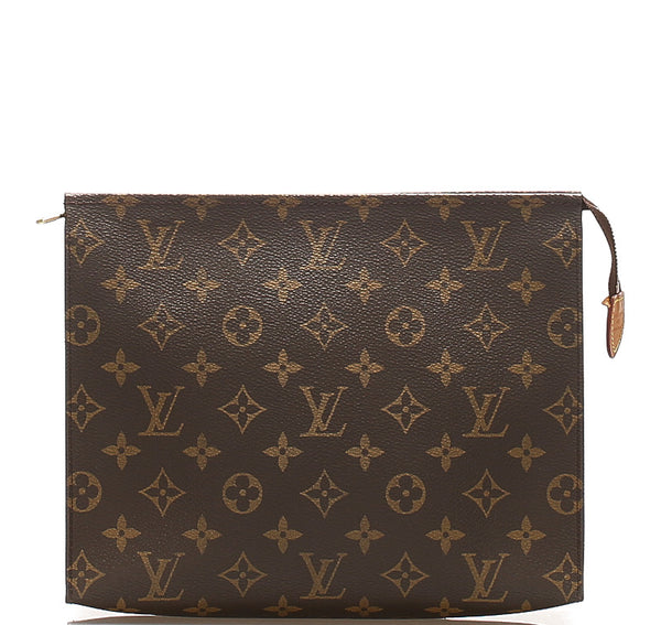 ルイ ヴィトン モノグラム ポッシュ トワレット26 M47542 ブラウン PVC レザー クラッチバッグ メンズ LOUIS VUITTON 中古