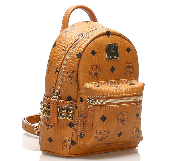 エム シー エム キャメル レザー リュック バックパック レディース MCM 中古