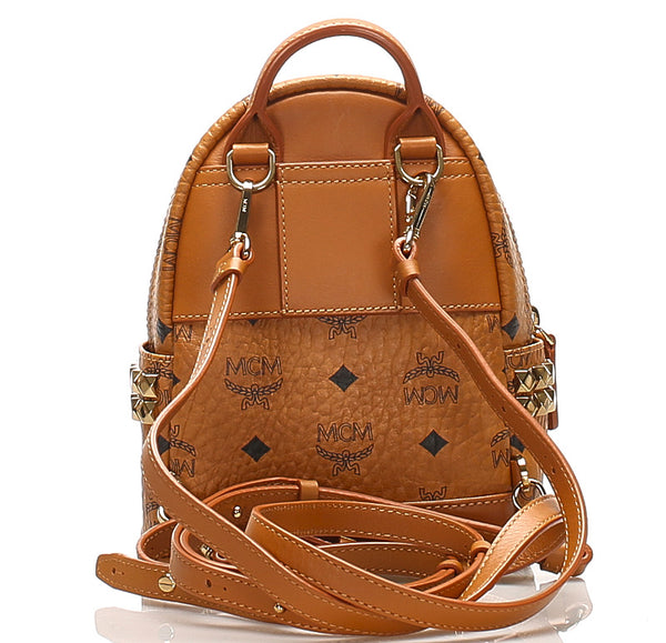 エム シー エム キャメル レザー リュック バックパック レディース MCM 中古